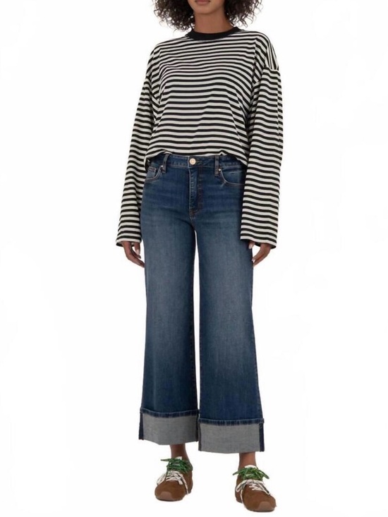 Kut from the Kloth Denim - KUT FROM THE KLOTH Meg High Rise Fab Ab Wide Leg Roll Up Jeans
